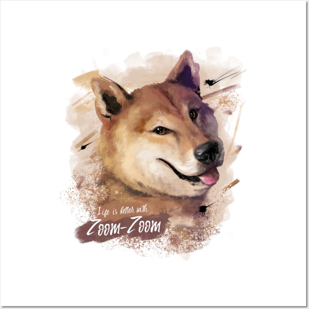 Zoom-Zoom - Shiba Inu Wall Art by Fine_Design